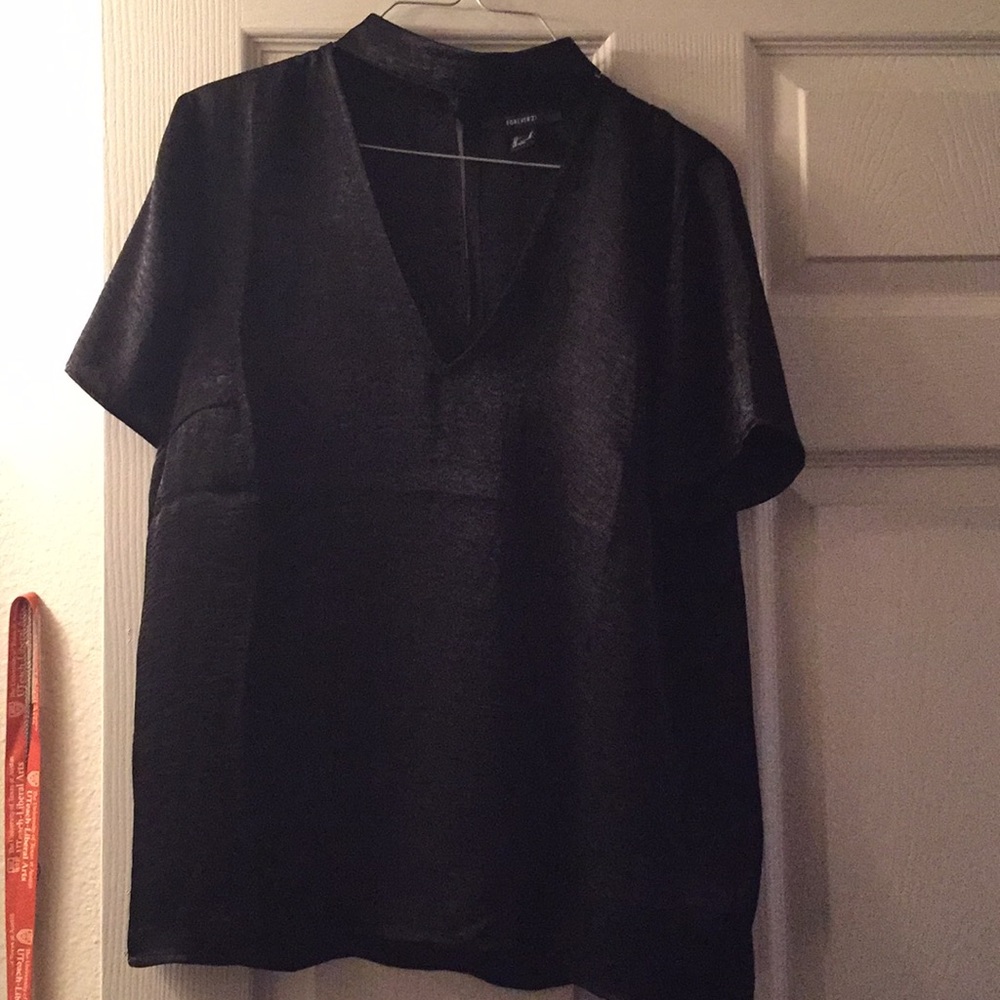 Black silky dress shirt